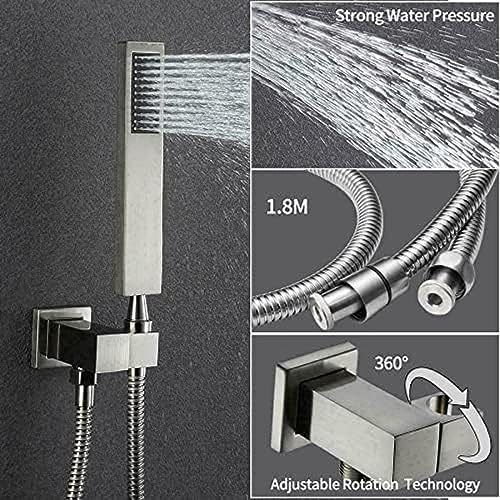 Douche de tête nickel brossé grand format pour spa moderne à la maison