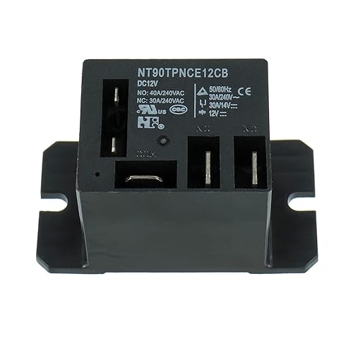 Miniatura 3 de NT90-DC12V-10X Relé de potencia DC 12V bobina 120 VCA 30A SPDT (1NO 1NC) con montaje de brida y 10 terminales de conexión rápida cables mini relé