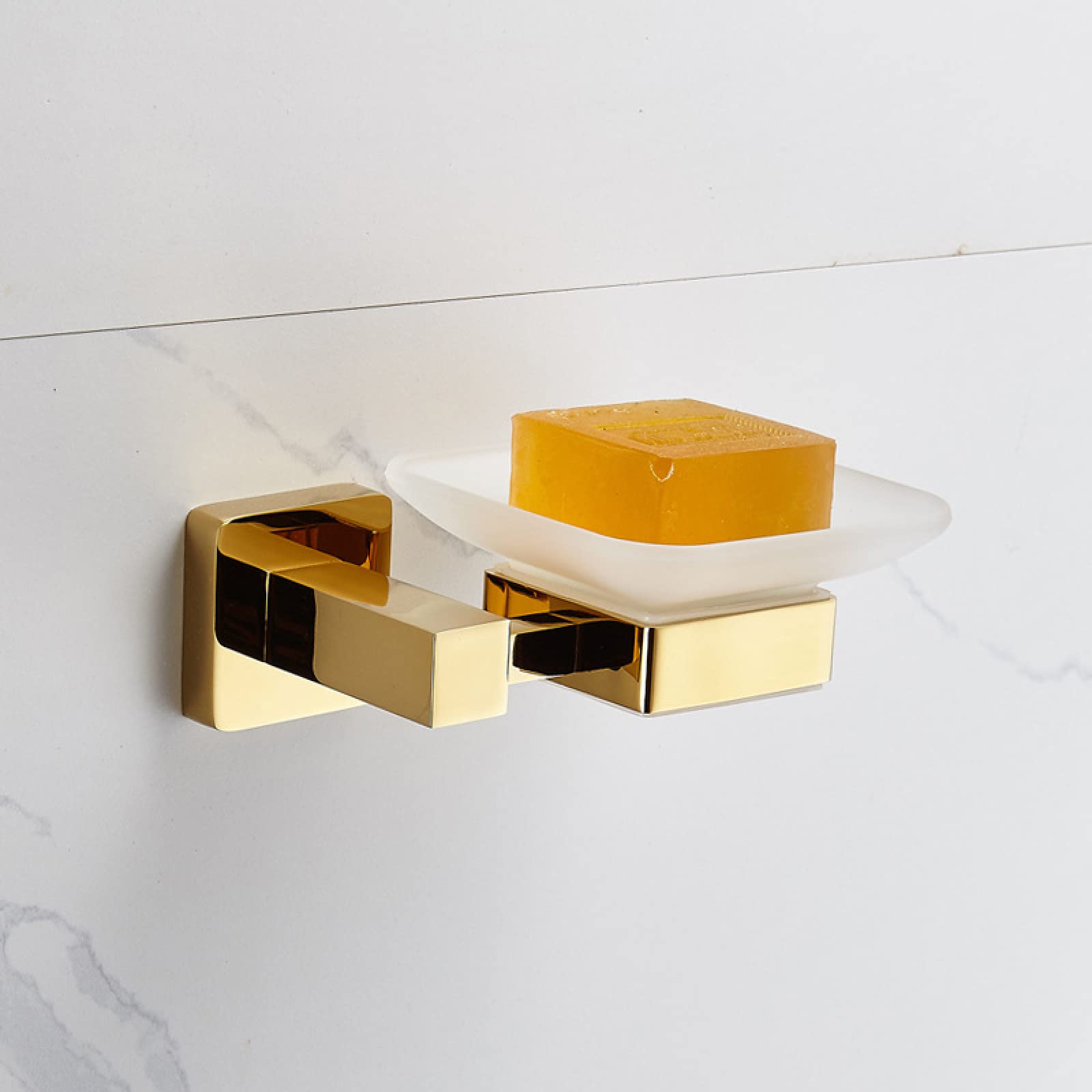 FGXHHS Nordic Full Copper Towel Rack Gold Minimalist Toilet Bathroom Shelf Hardware Pendant Set, Soap Dish