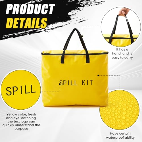 Image of Dansydaisy 4 Pcs Spill Kit Bag Only, Universal Portable Emergency Duffle Spill Bag, No Other Leak Handling Accessories are Included(Yellow)
