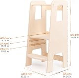 Ully by moblì®| la première Tour d'apprentissage en Bois Naturel avec étagères réglables | Fabriquée en Italie Selon Les principes Montessori | Conçue par des éducateurs Experts - 7