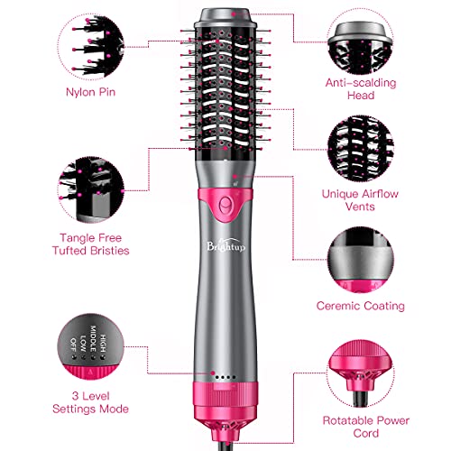 image for Brightup Hair Dryer Brush, Blow Dryer & Volumizer Styler Hot Air Brush