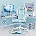 Homall Gaming Chair, Video Game Chair with Footrest and Massage Lumbar Support, Ergonomic Computer Chair Height Adjustable with Swivel Seat and Headrest (Light Blue)