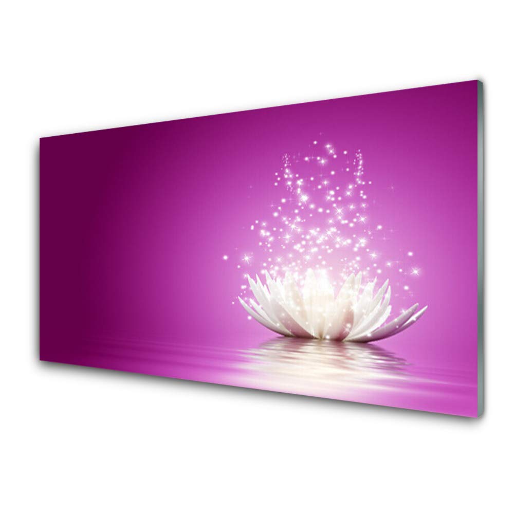 Tableau Mural Moderne Fleur de Lotus Tulup Plastique Imprimé Verre Acrylique 100x50