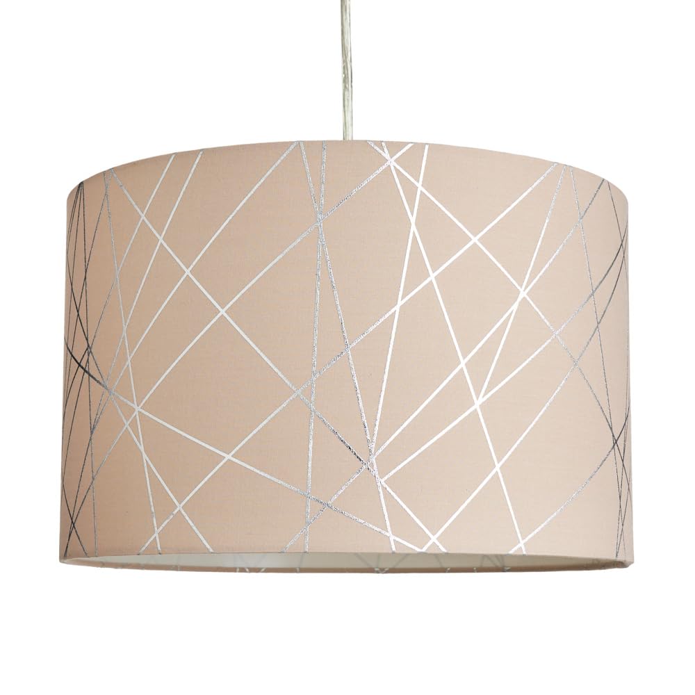 Litecraft Light Shade 30 cm Geometric Easy Fit Lampshade - Mocha, Silver