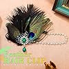 Handcess Bandeau vintage années 1920 avec plumes de paon et strass - Accessoire pour cheveux pour femme #1