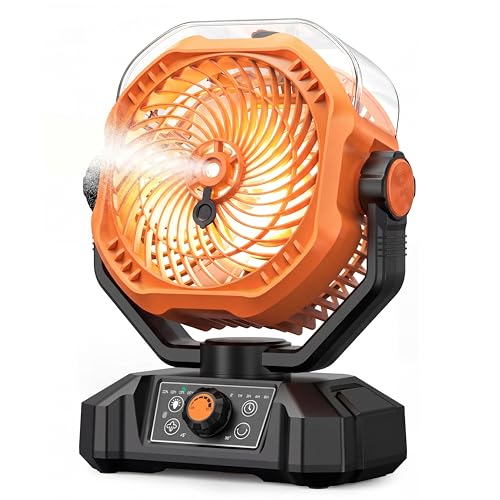 Portable Camping Fan, Misting Desk Fan with...