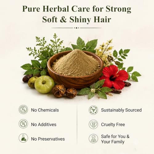 Image of Veda Harit Amla Reetha Shikakai Bhringraj Hibiscus Powder Combo Pack 500g