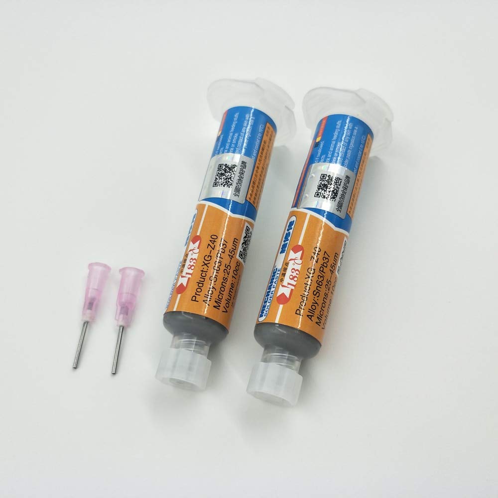 2pcs 10CC Mechanic Tin XG-z40 Solder Paste Flux Sn63/Pb37 25-45um Syringe for PCB SMD Mobile Phone Repair XG z40