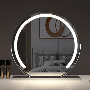 Vanity Mirror with Lights, LED Plug-in Makeup Mirror 3 Color Lighting Modes 360 Rotation Smart Touch, Suitable for Home and Hair Salon,Silver,40CM/15.7