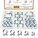 zDwfDc 34PCS 8-18mm 5 Sizes Fuel Injection Line Hose Clamps Assortment Kit, 1/4