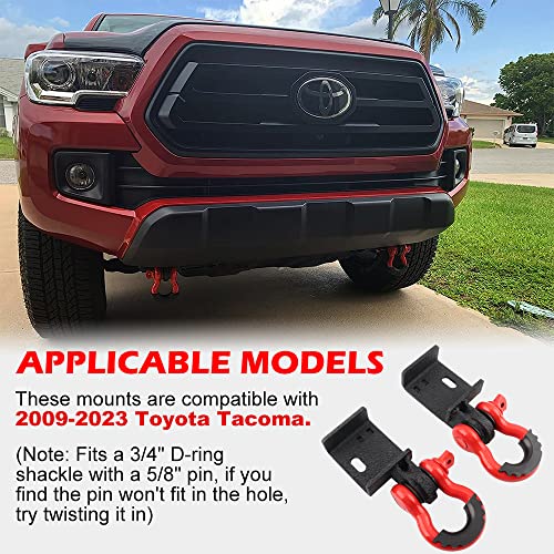 Samman Front Tow Hook Mounting Bracket With 3/4” D Ring Shackle Demon Hook Brackets Compatible With 2009-2023 Tacoma #TOP2
