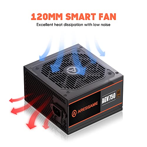 AGV 750W Semi-Modular Power Supply, 80 Plus Bronze Certified, 5-Year Warranty