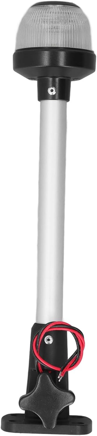 Yunseity 12in Fold Down Boat Stern Light, 3NM Visibility, IP67, White LED, 8‑30V DC, Anchor Light for Ships up to 65.6 feet in Length