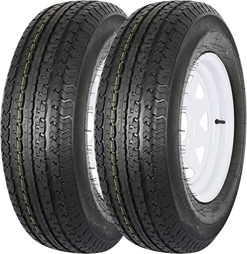 2 Pack Trailer Tire,ST205 75R14 205 75R14 Tire With Rim, 8-Ply Load Range D