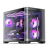 Amazon.co.jp: AsiaHorse Micro ATX PCケース ミドルタワー