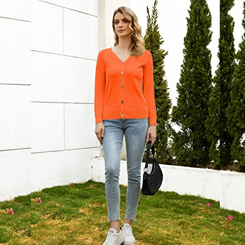 Women's V-Neck Long Sleeve Button Down Lightweight Sweater Soft Knit Cardigan3