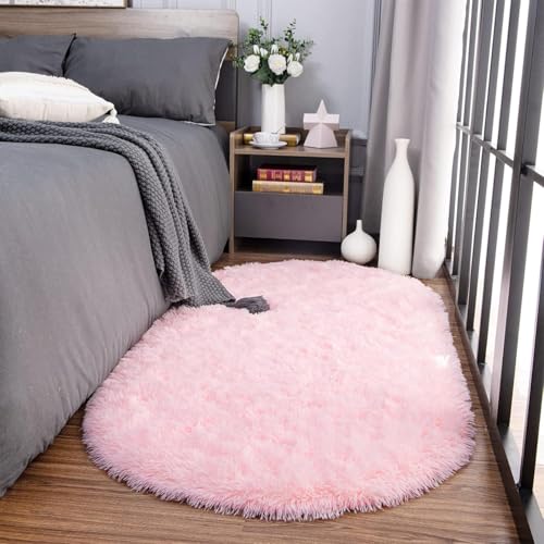 Image of Fluffy Silky Micro Fiber Polyster Carpet /Runner for Bedroom, Study Room, Playing Room, Guest Room ETC. 1.5x4 Feet, (Pink)