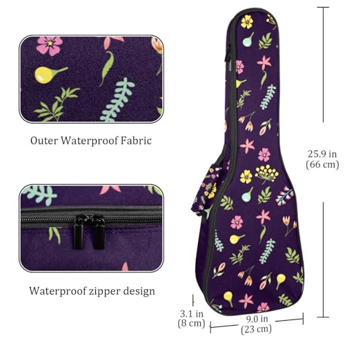 JRHEJTHH Housse imperméable pour ukulélé en tissu Oxford durable et élégant avec sac de rangement Motif floral rétro, Multicolore., 25.9x9x3.1in/66x23x8cm, Moderne - Les Beatles, Paul McCartney, John Lennon, RIngo Starr, George Harrison JRHEJTHH Housse imperméable pour ukulélé en tissu Oxford durable et élégant avec sac de rangement Motif floral rétro, Multicolore., 25.9x9x3.1in/66x23x8cm, Moderne – Image 5