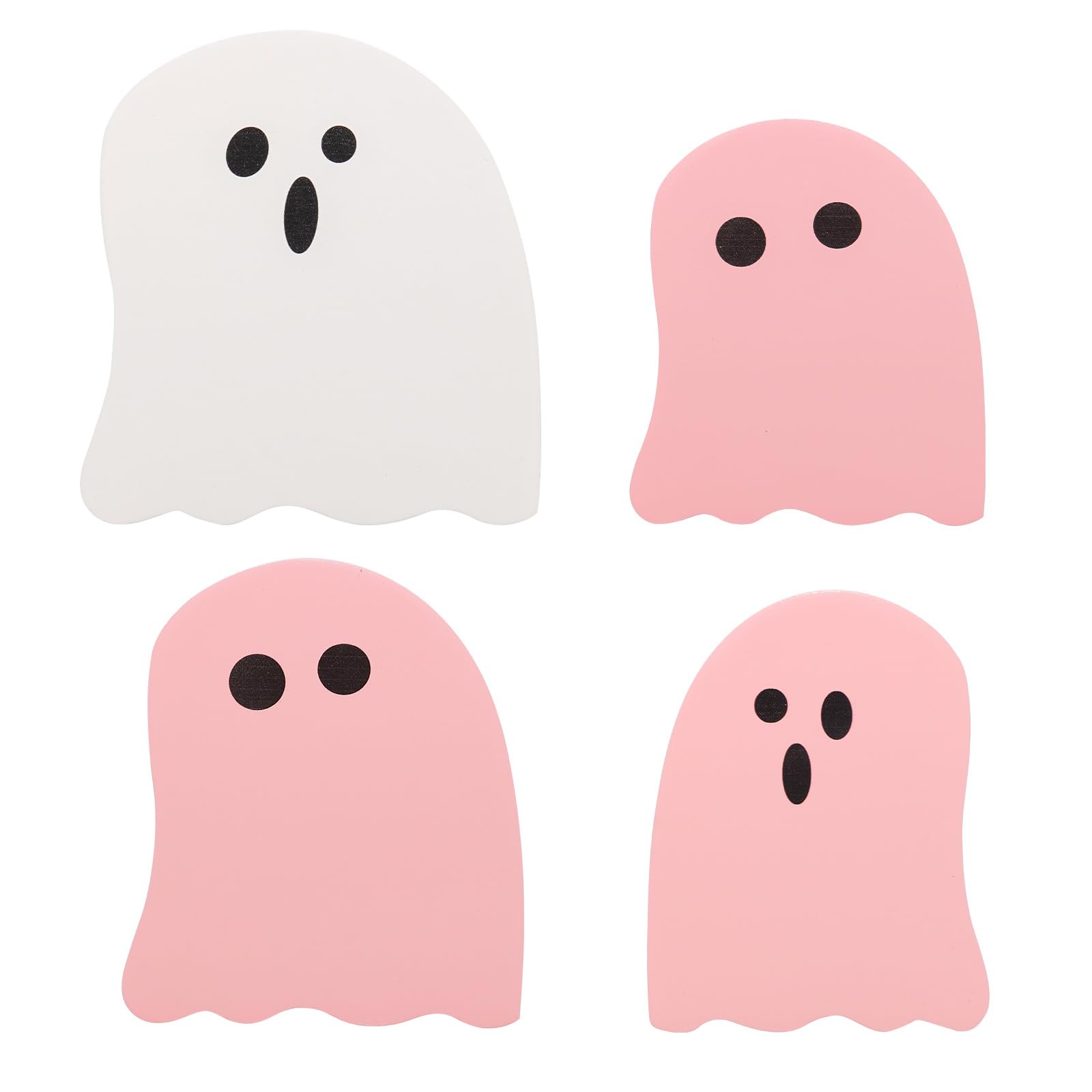 Qusinfc Whimsical Halloween Wooden Ghostly Ornaments Easy to Display Safe Home Classroom Decoration 4Pcs Holiday Ornaments