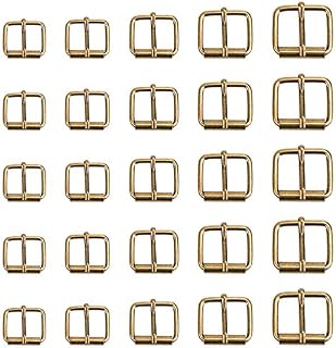 Coolty 75PCS Bronze Metal Roller Buckles, Belt Hardware Pin Buckle for Bags Leather Belt Strap Hand DIY Accessories, 13mm/16mm/20mm/25mm/32mm
