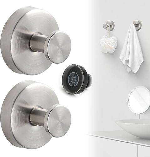 Miniatura 13 de Paquete múltiple de ganchos 2025 New Hold sin taladro, de acero inoxidable, impermeables, con ventosa, para cocinas y baños (2, dorado)