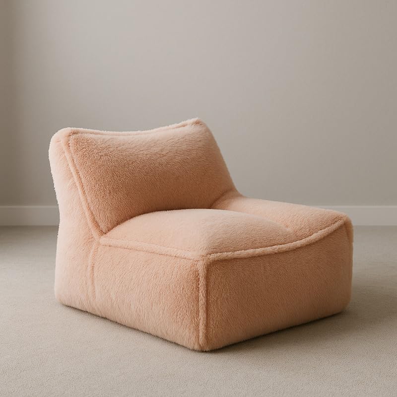 Image of Biggie Bean Bag Chair with Beans Filled 5XL Baithak Chair - Lounge in Style. Relax in Comfort. (Made of : Soft Fur Pink)
