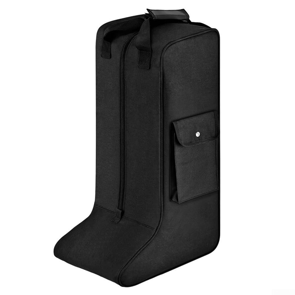 Bolsa alta para botas ecuestres de tela Oxford con elegante asa de piel sintética