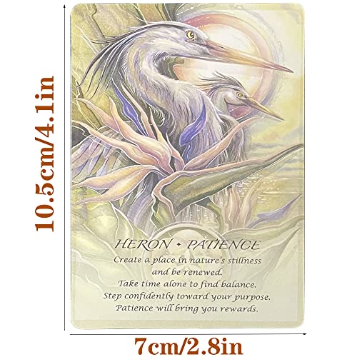 ZOWUBNK Oracle Cards Deck,Tarot Cards Deck,Spirit Animal Oracle Cards,52-Tarot Cards Set for beginners, Blue, Green, White - Image 4