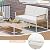 JAMFLY 5 Piece Patio Wicker Furniture Set, Outdoor Patio Furniture Rattan Conversation Set, All Weather Conversation Set for Backyard, Balcony, Deck with Soft Cushions and Glass Table