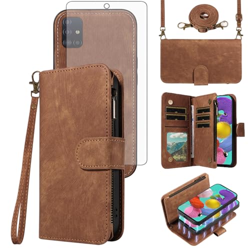 Étui Samsung Galaxy A51 4G Asuwish avec coque détachable et verre trempé