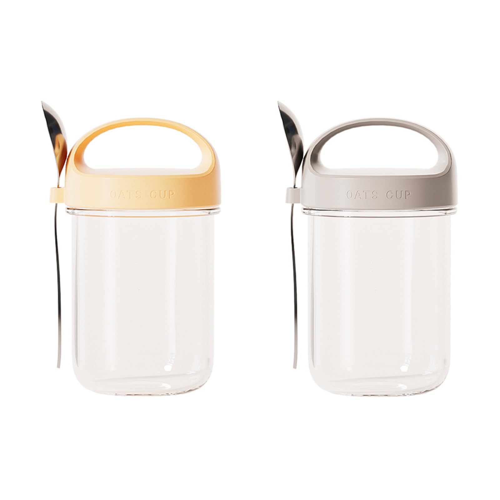 Msioytog Glass Food Container with Locking Lid and Included Spoon Travel Friendly Yogurt Parfait Cup Kitchen Gadget Included Spoon Food Jar