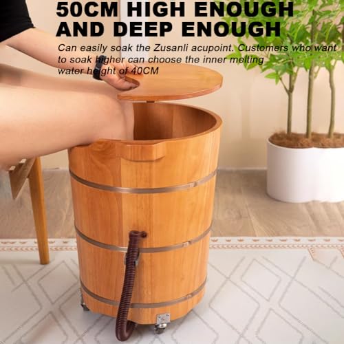 Bañera de pie de madera para adultos con ruedas miniatura 2