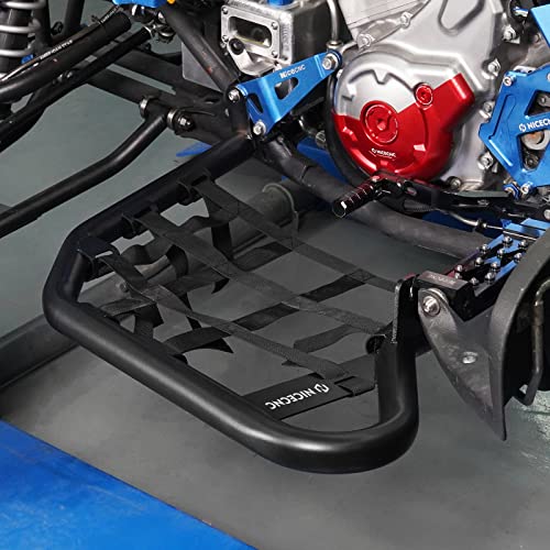 Nicecnc Black Net Side Step Bars Compatible With Yamaha Raptor 700 2006-2020 2021 2022 2023 Raptor 700R 2009-2021 2022 2023 Black + Black Nets #TOP7