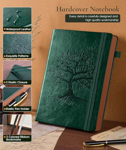 Image of Vintage Leather Journal - 300 Page Lined Journal Notebook with Numbered Pages, A5 Notebook for Women Men,Travel Diary,Daily Journals for Writing, Note Taking, School & Work (5.8 inch x 8.3 inch)