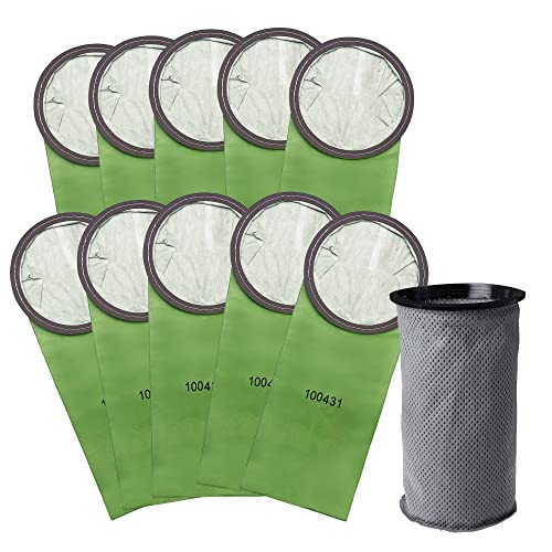 Image of Smilefil Round 6QT Intercept Micro Filter Paper Bags 100431 & Round Reusable Micro Cloth Filter Bags 100564 Replacement Fits for Proteam Cylindrical 6 Quart Backpack Vacuum Cleaners