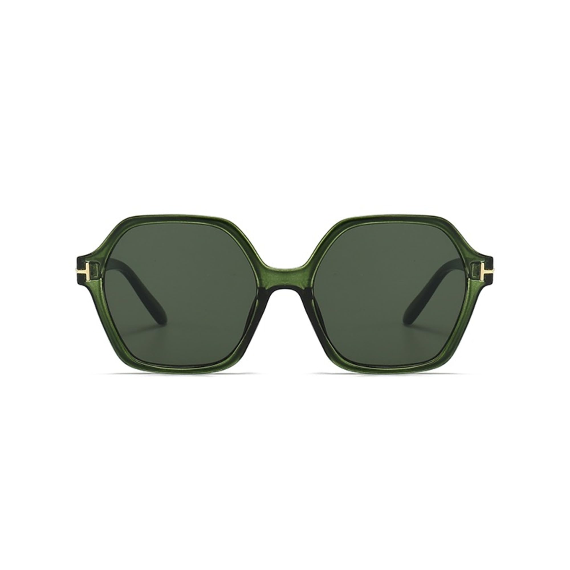 AUGEN Lässige sechseckige Kunststoff-Sonnenbrille, Unisex, UV-400-geschützt, Größe L (197)