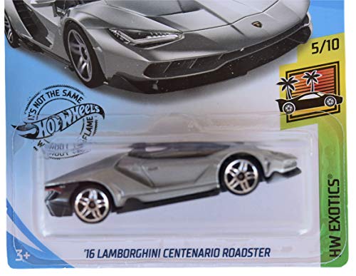 Hot Wheels HW Exotics 5/10 '16 Centenario Roadster Plata miniatura 2