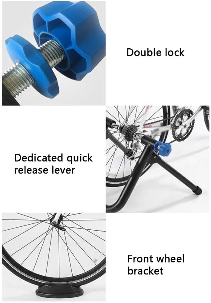 Bicycle Turbo Trainer， Indoor Exercise Bike Stationary Workout Trainer Stand Fit 26-29"/700C Mountain & Road Bicycle，Black