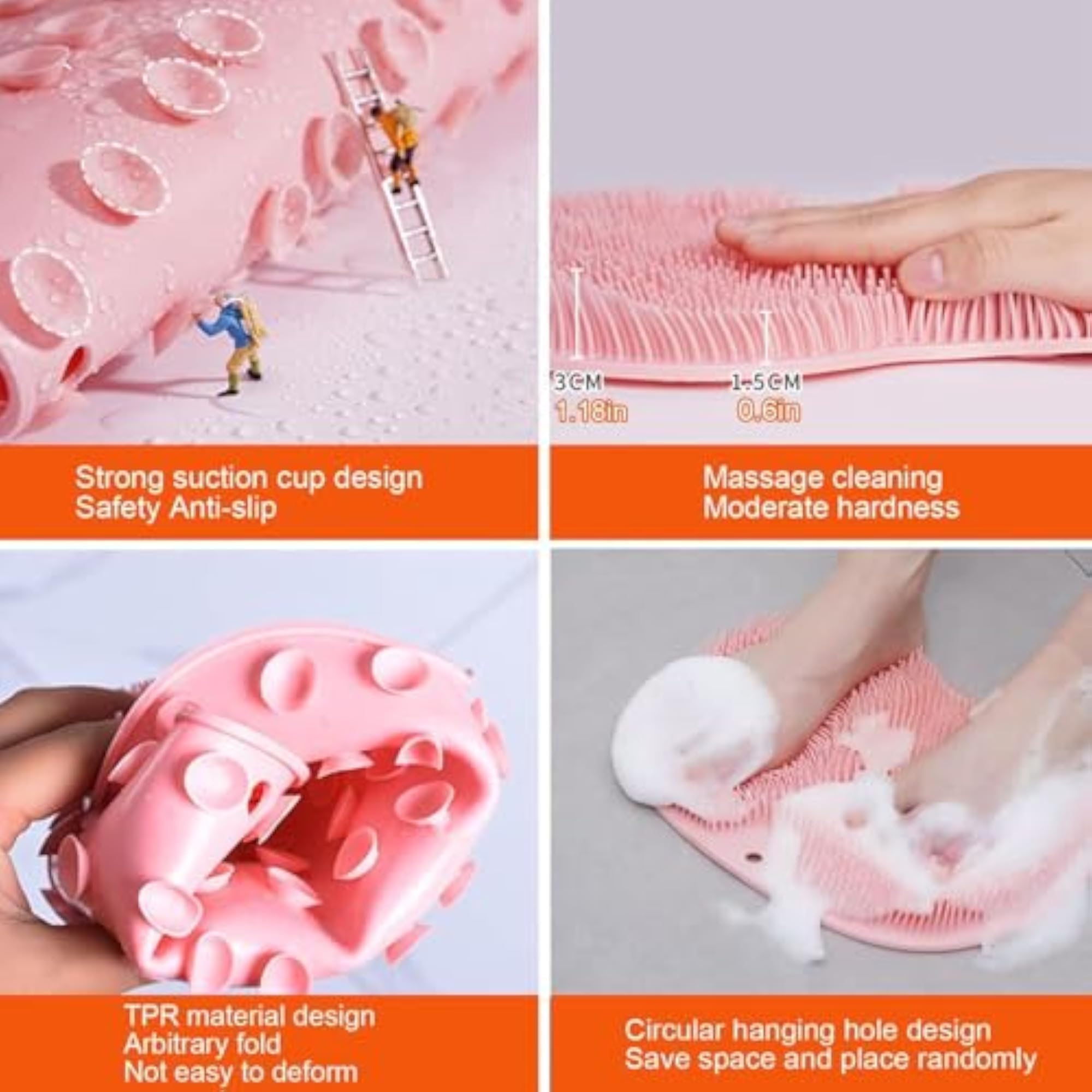 Wall Mounted Silicone Foot & Back Scrubber