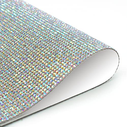 Kristall Strass Diamant Aufkleber Selbstklebend Edelsteine Aufkleber Bling Bling Strass für Auto Dekoration Geschenk Dekoration Handarbeit DIY Edelstein Strass Aufkleber 24 x 20 cm (AB-Farbe) Cover