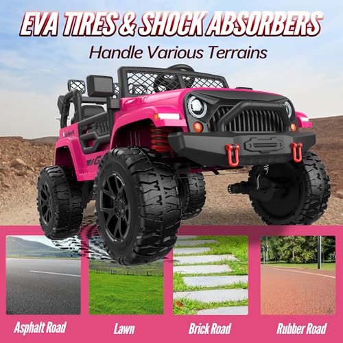 image for ARBELI 2 Seater Ride On Car for Kids, EVA Tires, 24V 4WD Electric Car 