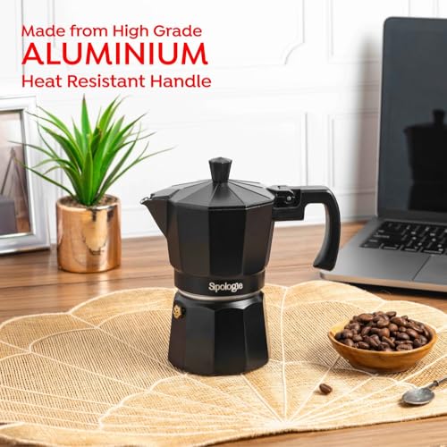 Image of Sipologie Roma Moka Pot, Black 180 ml, Customised - More Espresso