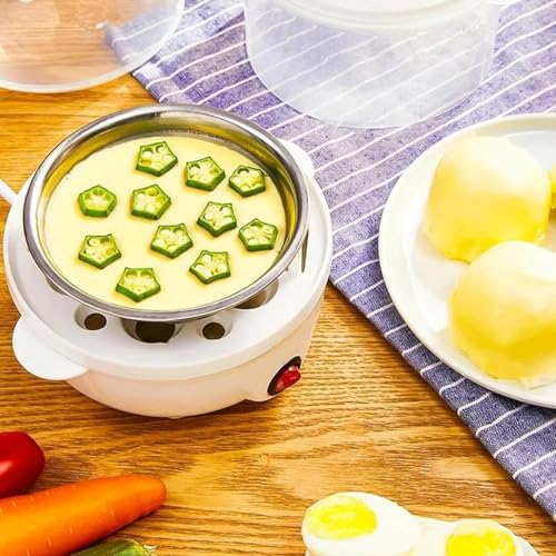 Image of Egg Boiler Poacher Electric Steamer Rapid 7 Eggs Capacity Cooker with 3 Boiling Modes & Overheat Protection for Quick Hard Boiled, Poached & Scrambled Eggs Vegetable Steamers Tray (BPA-Free)