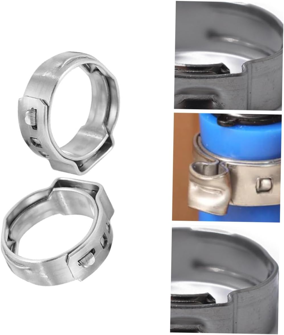 CHILDWEET 128pcs Stainless Steel Single Ear Clamp Set Flexible Hose Clamps Assortment