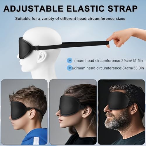 Image of Tobfit Blackout Sleep Mask for Women Men Zero Eye Pressure Eye Mask, Lycra Fabric 3D Ergonomic Design Eye Movement and Eyelash Friendly, Ultra Comfortable Blindfold for Sleeping Black