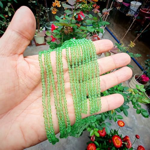 Image of 2mm Rondelle Glass Beads for Jewelry Making, Faceted Briolette Crytal Spacer Beads for Bracelet Necklace Earring, Peridot 1200pcs