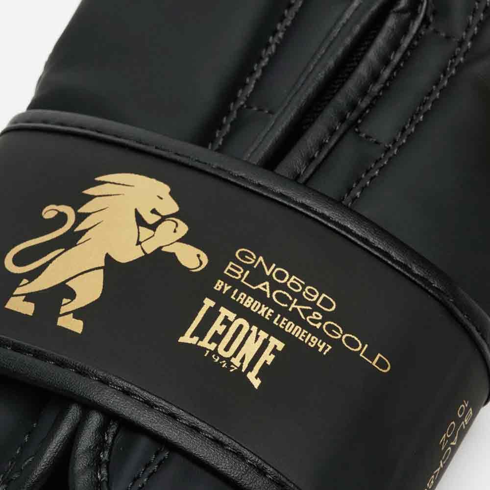 Guantes de Boxeo Leone Negro y Gold Edición 14 oz