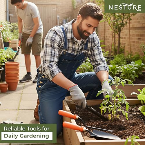 Image of Gardening Tools Set for Home Garden | Weeder, Khurpi & Trowel Kit | Heavy Duty Garden Hand Tools Set (Orange & Black)