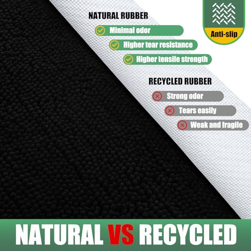 IM HOME Chenille Absorbent Outdoor Doormat 72" x 48", Washable Muddy Door Mats for Dog Non Slip Indoor Doormats Dog Mat for Muddy Paw Front Inside Doormats for Entryway Black